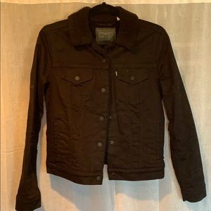 Black Levi Sherpa lined denim jacket